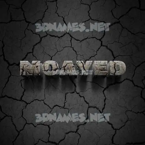 moayed in Cracked Stone style - 3D name wallpaper