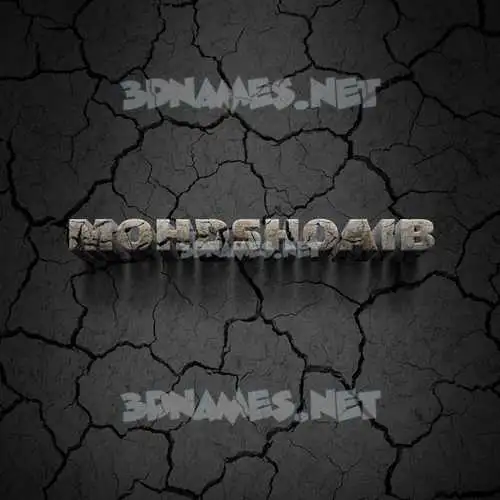 mohdshoaib in Cracked Stone style - 3D name wallpaper