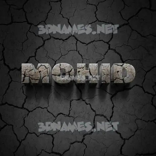 mohid in Cracked Stone style - 3D name wallpaper