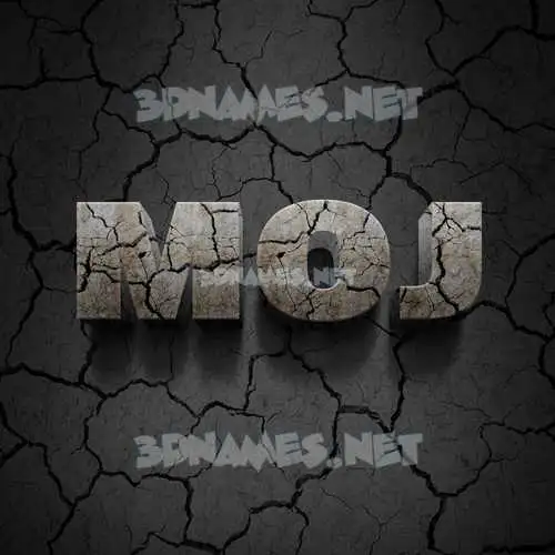 moj in Cracked Stone style - 3D name wallpaper moj in Cracked Stone style - 3D name wallpaper