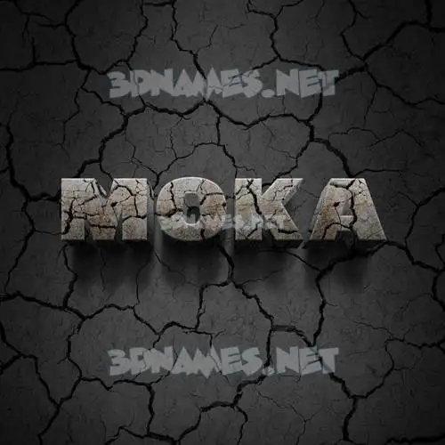 moka in Cracked Stone style - 3D name wallpaper