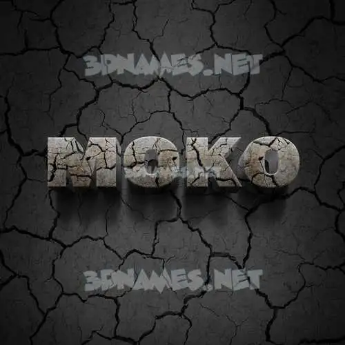 moko in Cracked Stone style - 3D name wallpaper moko in Cracked Stone style - 3D name wallpaper