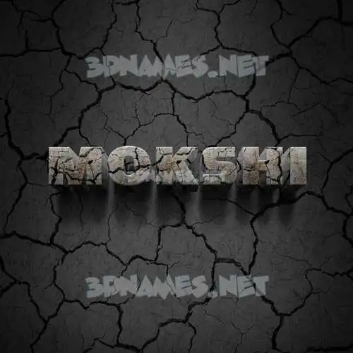 mokshi in Cracked Stone style - 3D name wallpaper
