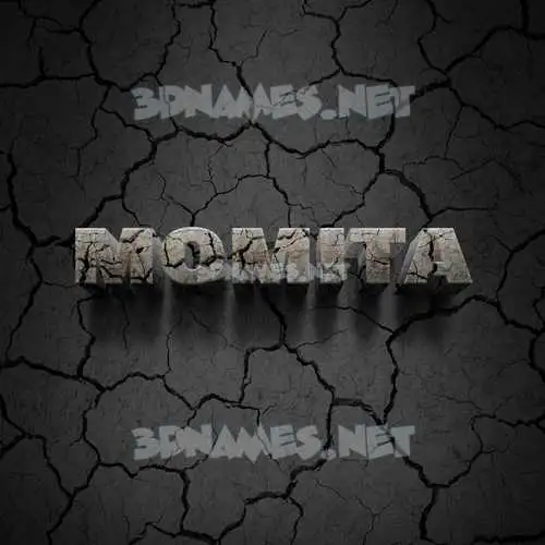 momita in Cracked Stone style - 3D name wallpaper