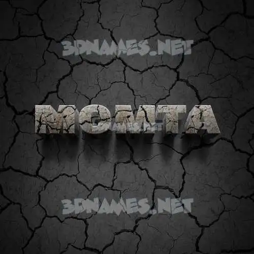 momta in Cracked Stone style - 3D name wallpaper momta in Cracked Stone style - 3D name wallpaper