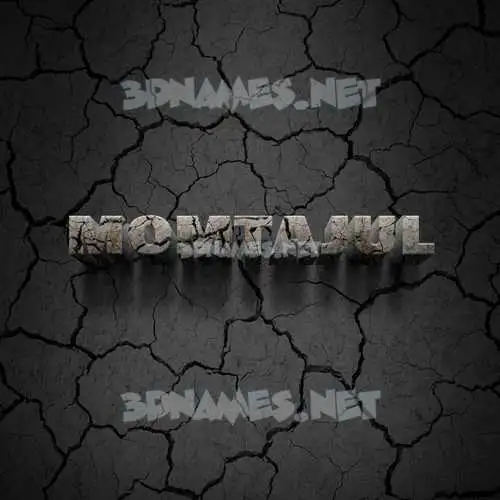 momtajul in Cracked Stone style - 3D name wallpaper