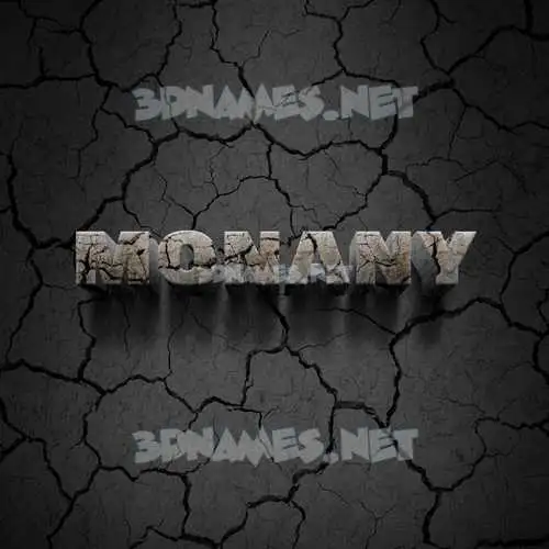 monany in Cracked Stone style - 3D name wallpaper