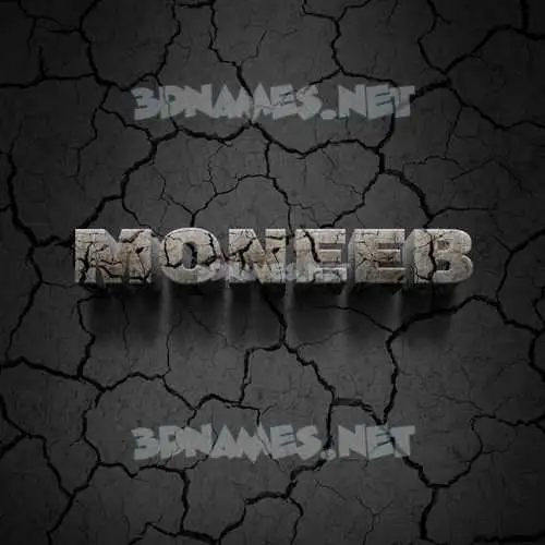moneeb in Cracked Stone style - 3D name wallpaper moneeb in Cracked Stone style - 3D name wallpaper