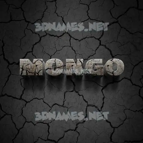 mongo in Cracked Stone style - 3D name wallpaper