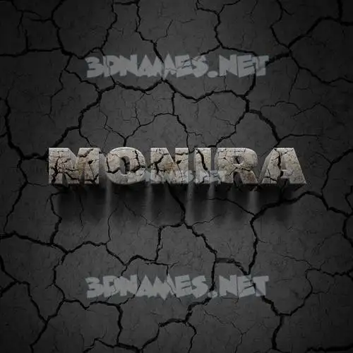 monira in Cracked Stone style - 3D name wallpaper