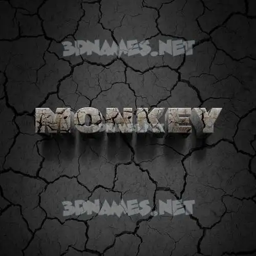 monkey in Cracked Stone style - 3D name wallpaper monkey in Cracked Stone style - 3D name wallpaper