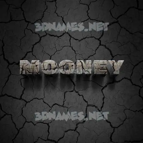 mooney in Cracked Stone style - 3D name wallpaper