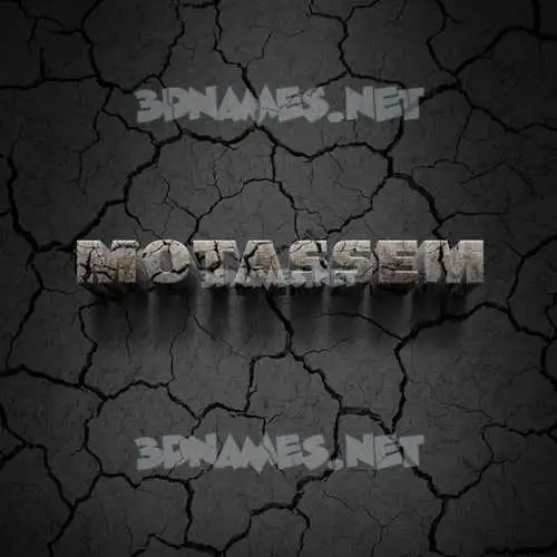 motassem in Cracked Stone style - 3D name wallpaper