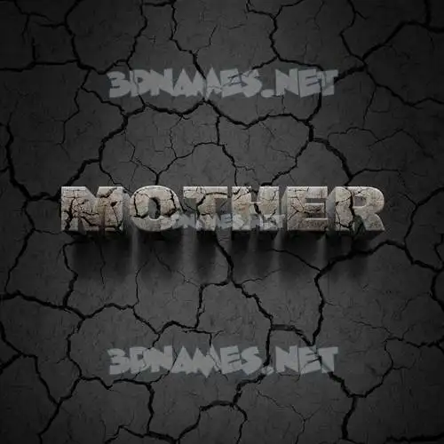 mother in Cracked Stone style - 3D name wallpaper
