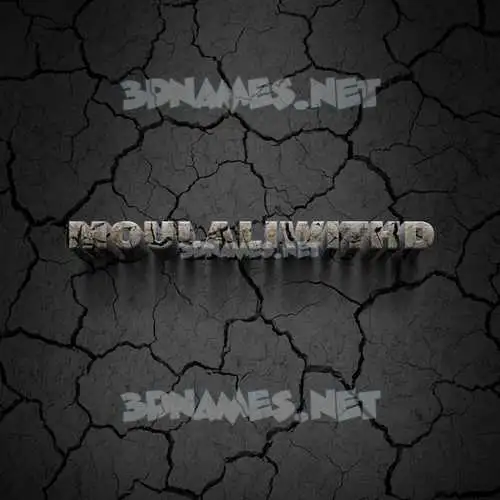 moulaliwithd in Cracked Stone style - 3D name wallpaper