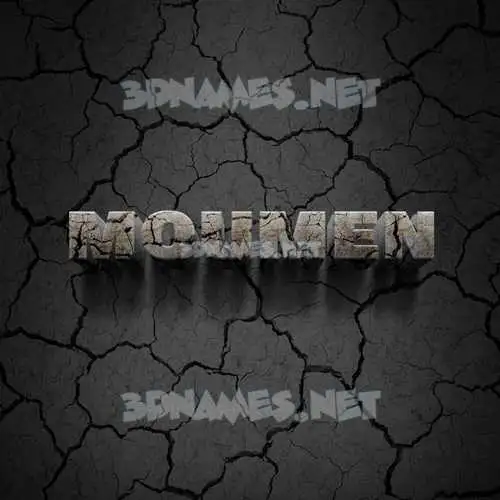 moumen in Cracked Stone style - 3D name wallpaper