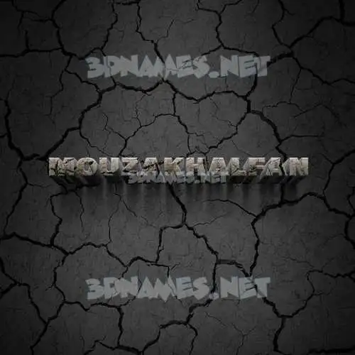 mouzakhalfan in Cracked Stone style - 3D name wallpaper