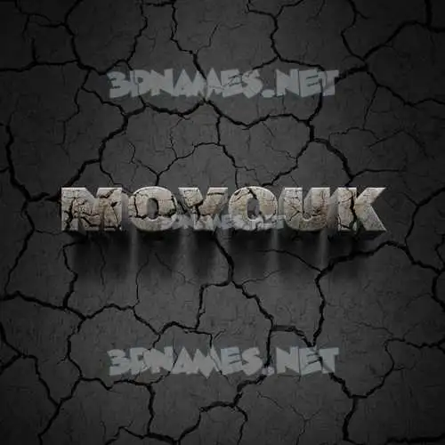 moyouk in Cracked Stone style - 3D name wallpaper