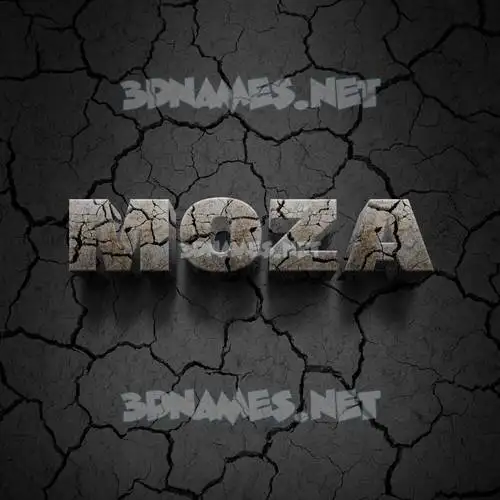 moza in Cracked Stone style - 3D name wallpaper