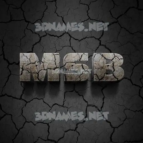 msb in Cracked Stone style - 3D name wallpaper msb in Cracked Stone style - 3D name wallpaper