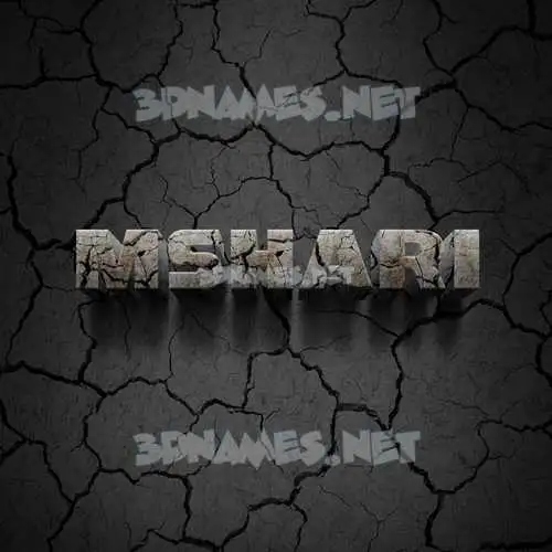 mshari in Cracked Stone style - 3D name wallpaper
