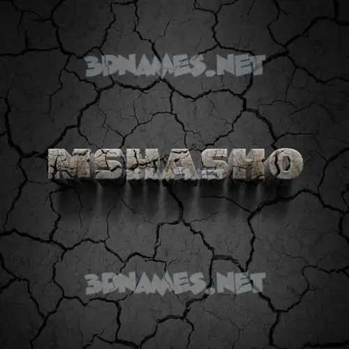 mshasho in Cracked Stone style - 3D name wallpaper