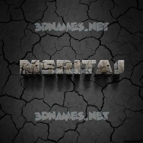 msritaj in Cracked Stone style - 3D name wallpaper