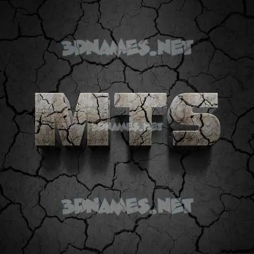 mts in Cracked Stone style - 3D name wallpaper