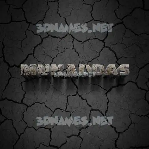 mukaddas in Cracked Stone style - 3D name wallpaper