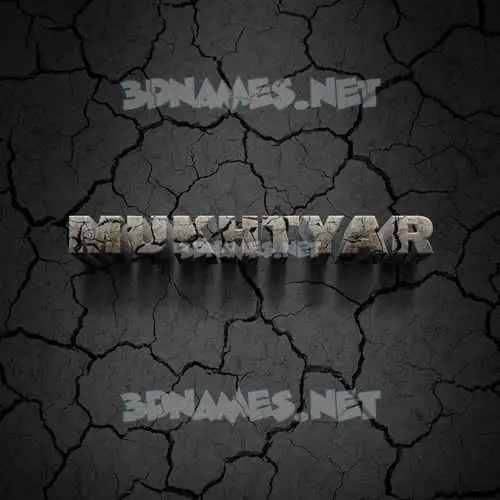 mukhtyar in Cracked Stone style - 3D name wallpaper