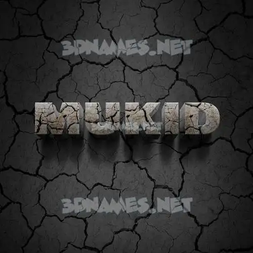 mukid in Cracked Stone style - 3D name wallpaper