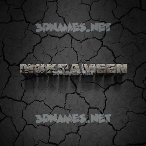 mukrameen in Cracked Stone style - 3D name wallpaper mukrameen in Cracked Stone style - 3D name wallpaper