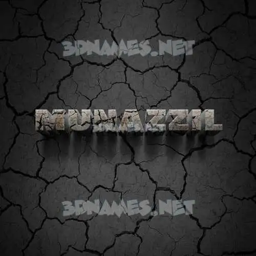 munazzil in Cracked Stone style - 3D name wallpaper munazzil in Cracked Stone style - 3D name wallpaper