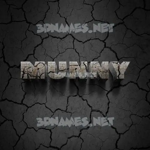 munny in Cracked Stone style - 3D name wallpaper