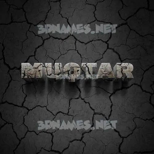 muqtar in Cracked Stone style - 3D name wallpaper