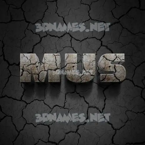 mus in Cracked Stone style - 3D name wallpaper mus in Cracked Stone style - 3D name wallpaper