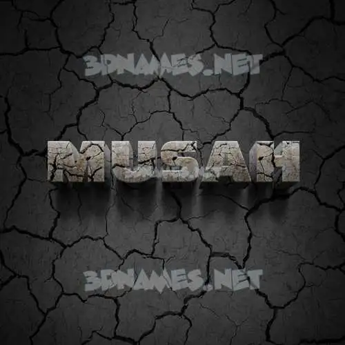 musah in Cracked Stone style - 3D name wallpaper