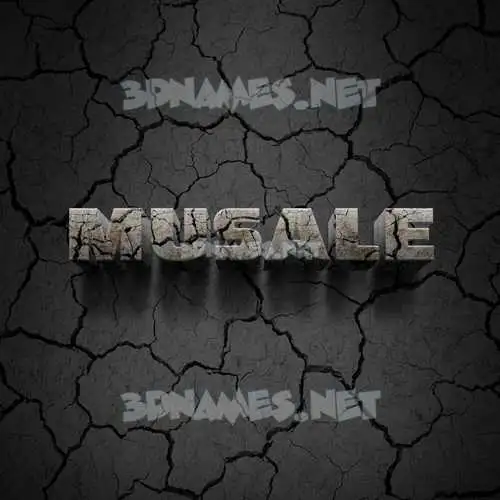 musale in Cracked Stone style - 3D name wallpaper musale in Cracked Stone style - 3D name wallpaper