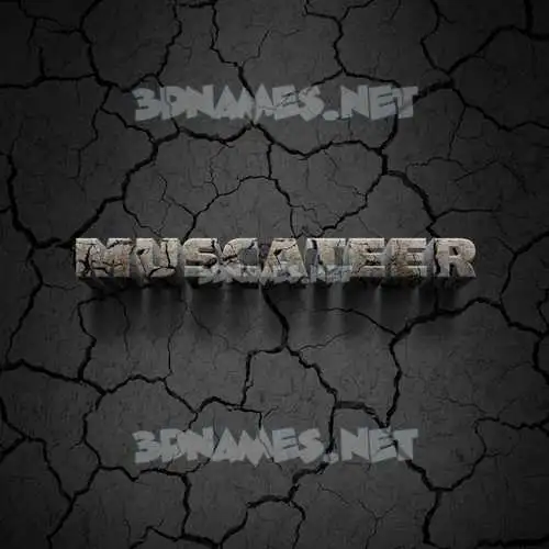 muscateer in Cracked Stone style - 3D name wallpaper muscateer in Cracked Stone style - 3D name wallpaper