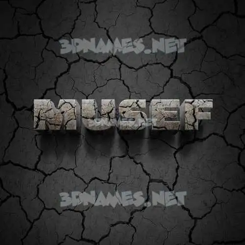 musef in Cracked Stone style - 3D name wallpaper