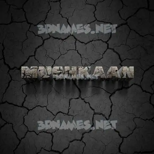 mushkaan in Cracked Stone style - 3D name wallpaper