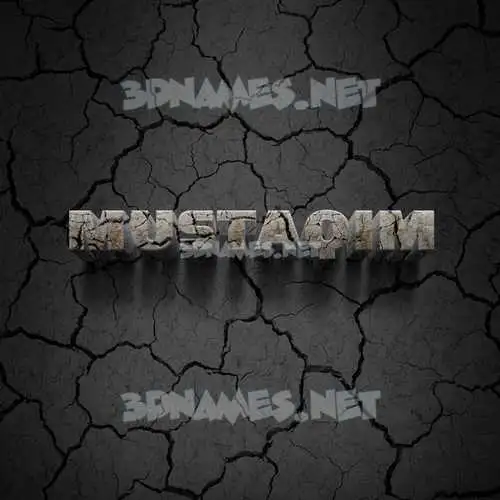 mustaqim in Cracked Stone style - 3D name wallpaper