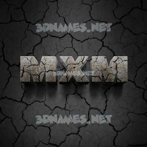 mxm in Cracked Stone style - 3D name wallpaper