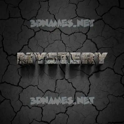 mystery in Cracked Stone style - 3D name wallpaper