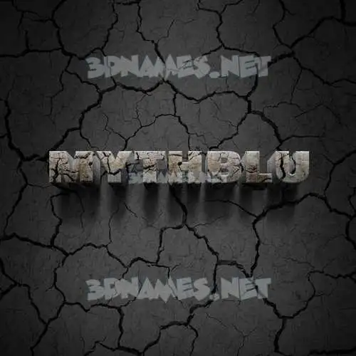 mythblu in Cracked Stone style - 3D name wallpaper