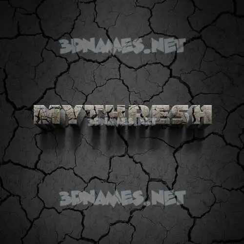 mythresh in Cracked Stone style - 3D name wallpaper