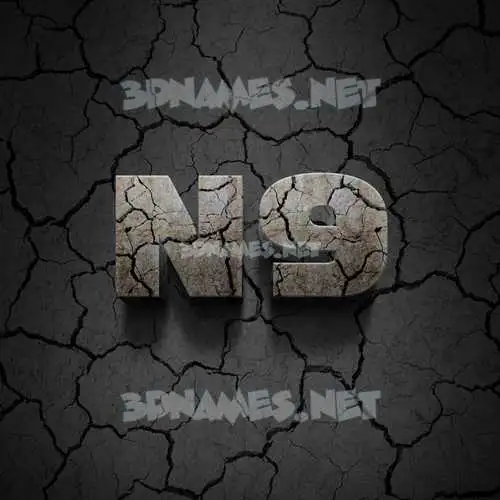 n9 in Cracked Stone style - 3D name wallpaper n9 in Cracked Stone style - 3D name wallpaper