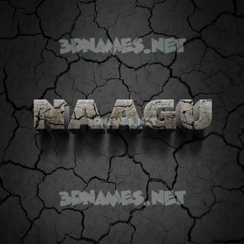 naagu in Cracked Stone style - 3D name wallpaper