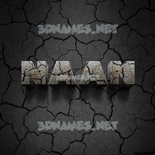 naan in Cracked Stone style - 3D name wallpaper