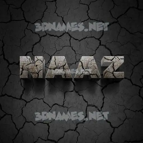 naaz in Cracked Stone style - 3D name wallpaper